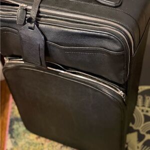Vintage Brioni Black Leather Carry On